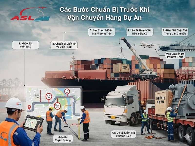 Các Bước Chuẩn Bị Trước Khi Vận Chuyển Hàng Dự Án | ASL Việt Nam