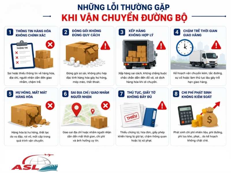Những Lỗi Thường Gặp Khi Vận Chuyển Đường Bộ | ASL Việt Nam