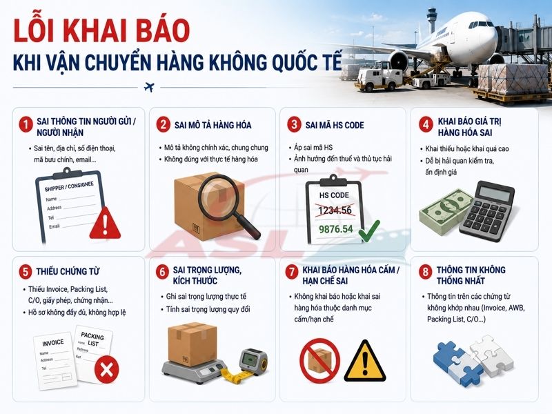 Lỗi Khai Báo Khi Vận Chuyển Hàng Không Quốc Tế | ASL Việt Nam