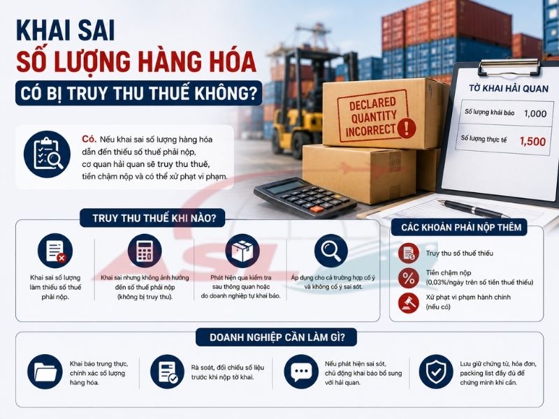 Khai Sai Số Lượng Hàng Hóa Có Bị Truy Thu Thuế Không? 2026 | ASL Việt Nam