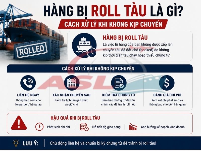 Hàng Bị Roll Tàu Là Gì? Cách Xử Lý Khi Không Kịp Chuyến 2026 | ASL Việt Nam