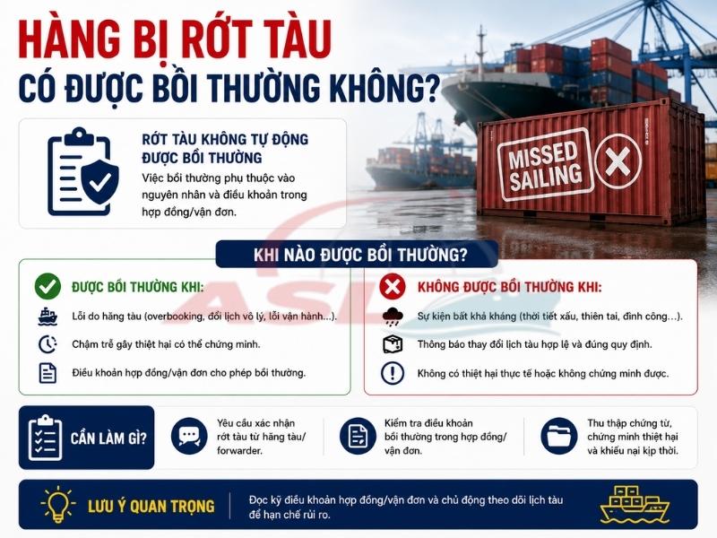 Hàng Bị Rớt Tàu Có Được Bồi Thường Không? 2026 | ASL Việt Nam
