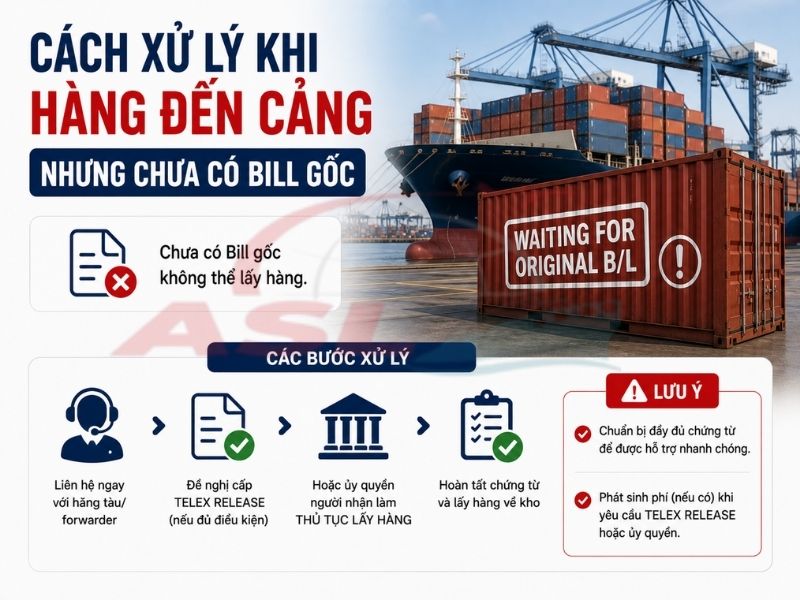 Cách Xử Lý Khi Hàng Đến Cảng Nhưng Chưa Có Bill Gốc 2026 | ASL Việt Nam