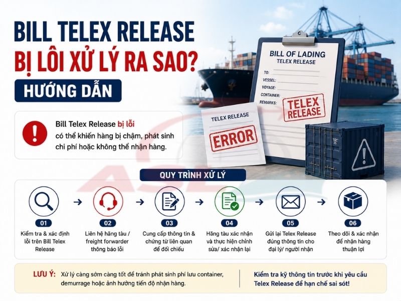 Bill Telex Release Bị Lỗi Xử Lý Ra Sao? Hướng Dẫn 2026 | ASL Việt Nam
