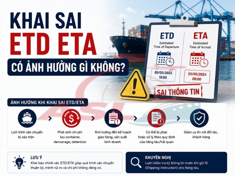 Khai Sai ETD ETA Có Ảnh Hưởng Gì Không? 2026 | ASL Việt Nam