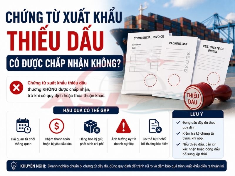 Chứng Từ Xuất Khẩu Thiếu Dấu Có Được Chấp Nhận Không? 2026 | ASL Việt Nam