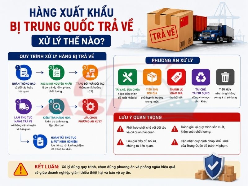 Hàng Xuất Khẩu Bị Trung Quốc Trả Về Xử Lý Thế Nào? 2026 | ASL Việt Nam