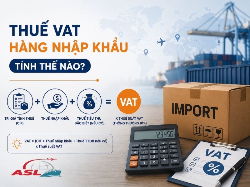 Thuế VAT Hàng Nhập Khẩu Tính Thế Nào? 2026 | ASL Việt Nam