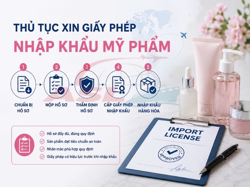 Thủ Tục Xin Giấy Phép Nhập Khẩu Mỹ Phẩm 2026 | ASL Việt Nam