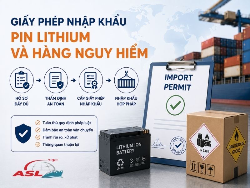 Giấy Phép Nhập Khẩu Pin Lithium Và Hàng Nguy Hiểm 2026 | ASL Việt Nam