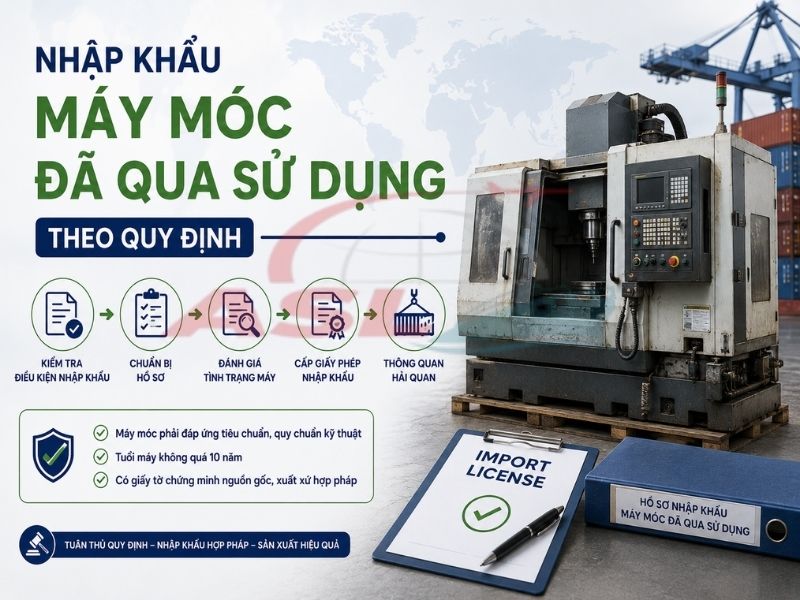 Nhập Khẩu Máy Móc Đã Qua Sử Dụng Theo Quy Định 2026 | ASL Việt Nam