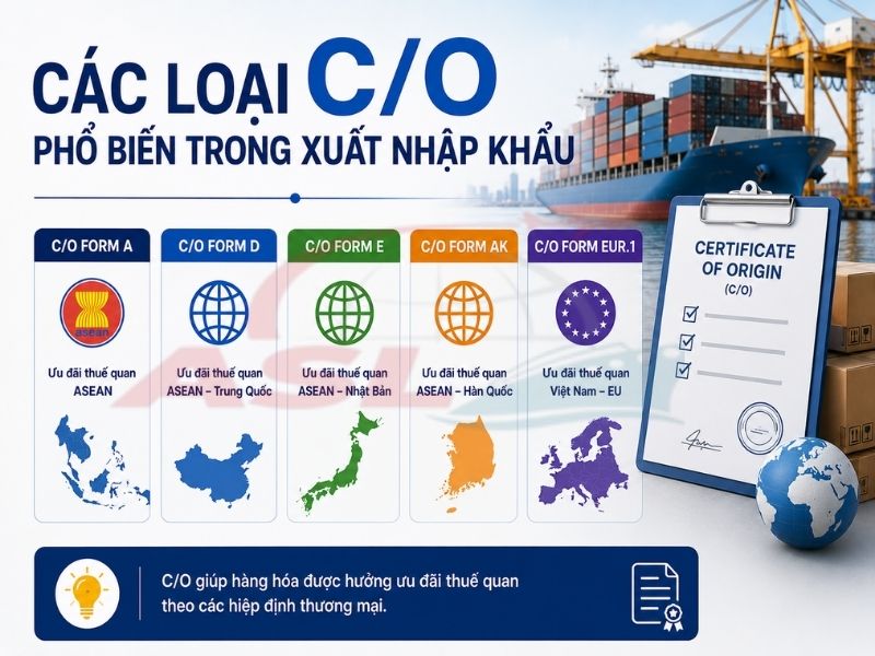 Các Loại C/O Phổ Biến Trong Xuất Nhập Khẩu 2026 | ASL Việt Nam