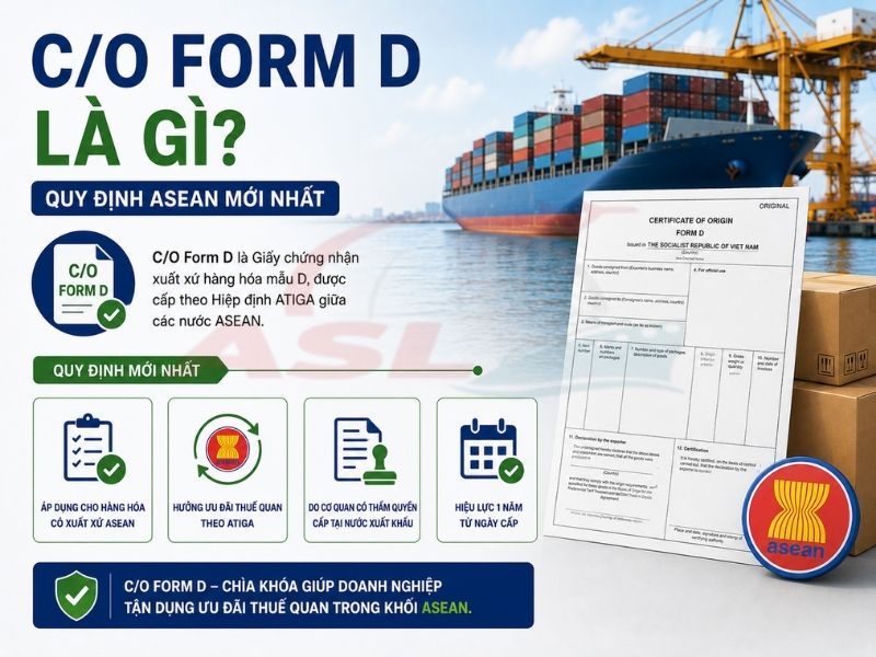 C/O Form D Là Gì? Quy Định ASEAN Mới Nhất 2026 | ASL Việt Nam