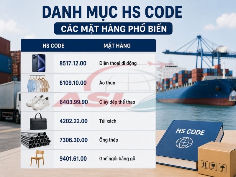 Danh Mục HS Code Các Mặt Hàng Phổ Biến 2026 | ASL Việt Nam