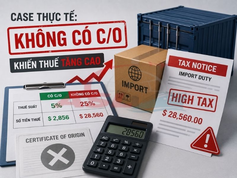 Case Thực Tế: Không Có C/O Khiến Thuế Tăng Cao 2026 | ASL Việt Nam
