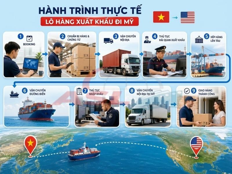 Nhật Ký Xử Lý Hàng Xuất Khẩu Đi Mỹ | ASL Việt Nam