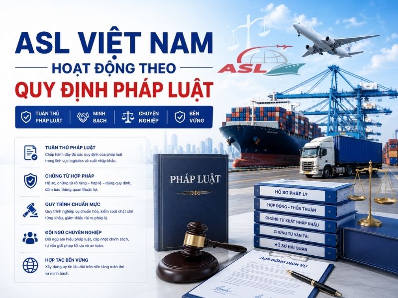 ASL Việt Nam hoạt động đúng quy định pháp luật trong lĩnh vực logistics.