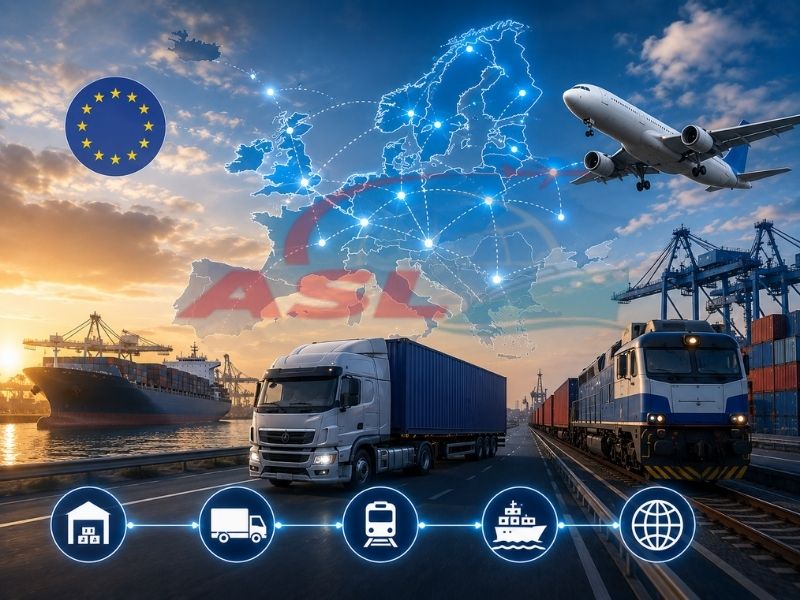 Tổng quan thị trường logistics châu Âu và ảnh hưởng đến chuỗi cung ứng quốc tế năm 2026.