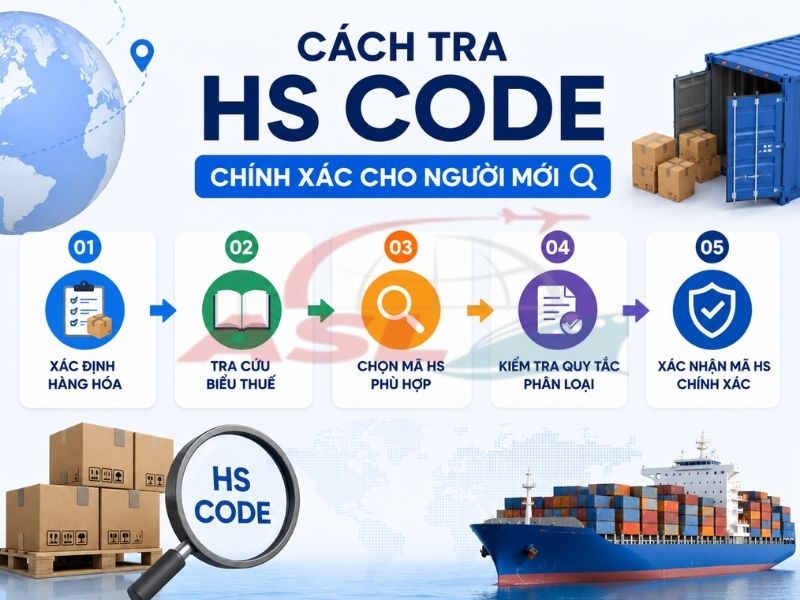 Hướng dẫn tra HS Code chính xác cho người mới làm xuất nhập khẩu và logistics quốc tế.