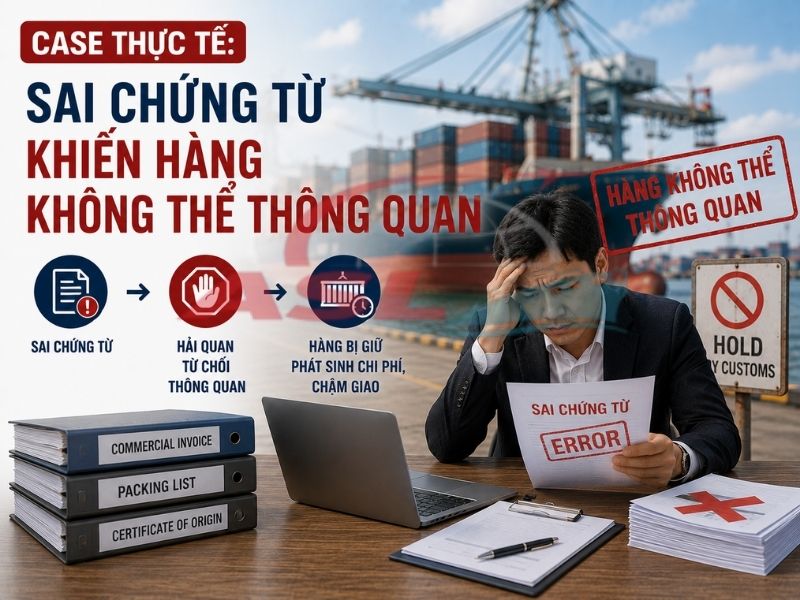 Case thực tế sai chứng từ xuất nhập khẩu khiến hàng không thể thông quan và cách xử lý hiệu quả.