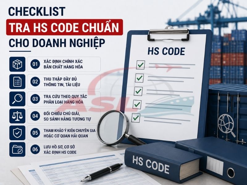 Checklist tra HS Code chuẩn giúp doanh nghiệp hạn chế rủi ro về thuế và hải quan.