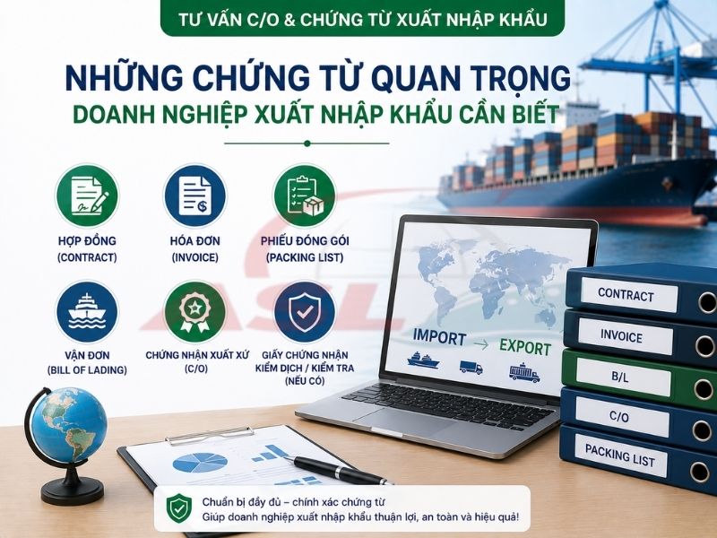 Tổng hợp những chứng từ quan trọng nhất trong hoạt động xuất nhập khẩu và logistics quốc tế.