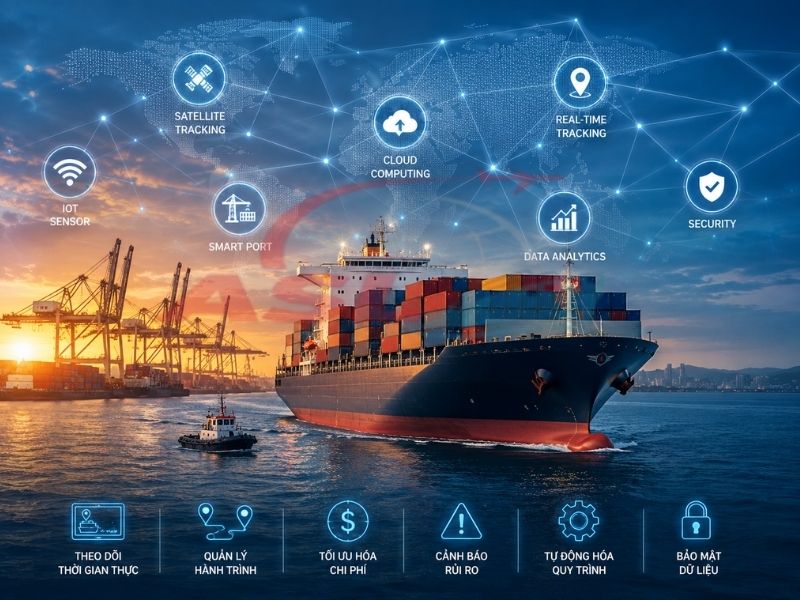 Công nghệ hiện đại trong vận chuyển đường biển đi quốc tế giúp tối ưu vận hành logistics.
