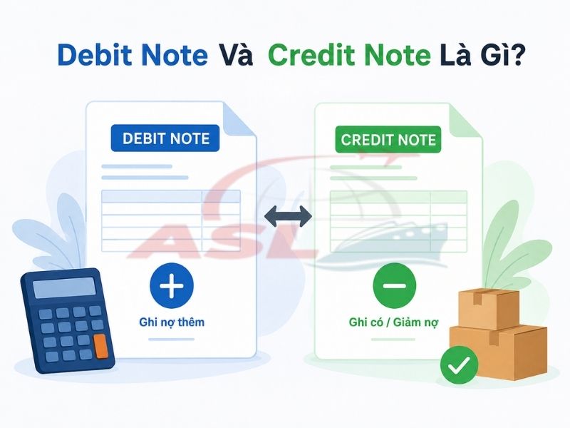 Tìm hiểu debit note và credit note trong thanh toán quốc tế và kế toán xuất nhập khẩu.
