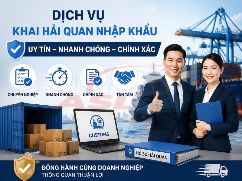 Dịch vụ khai hải quan nhập khẩu hỗ trợ doanh nghiệp xử lý hồ sơ, thông quan và tối ưu chi phí logistics.
