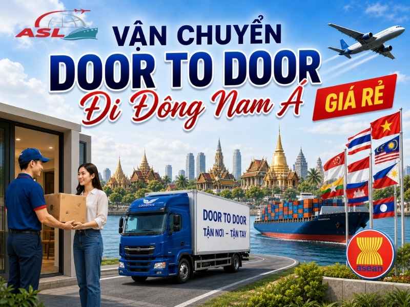 Vận chuyển door to door đi Đông Nam Á nhanh chóng, tiết kiệm chi phí cho doanh nghiệp.