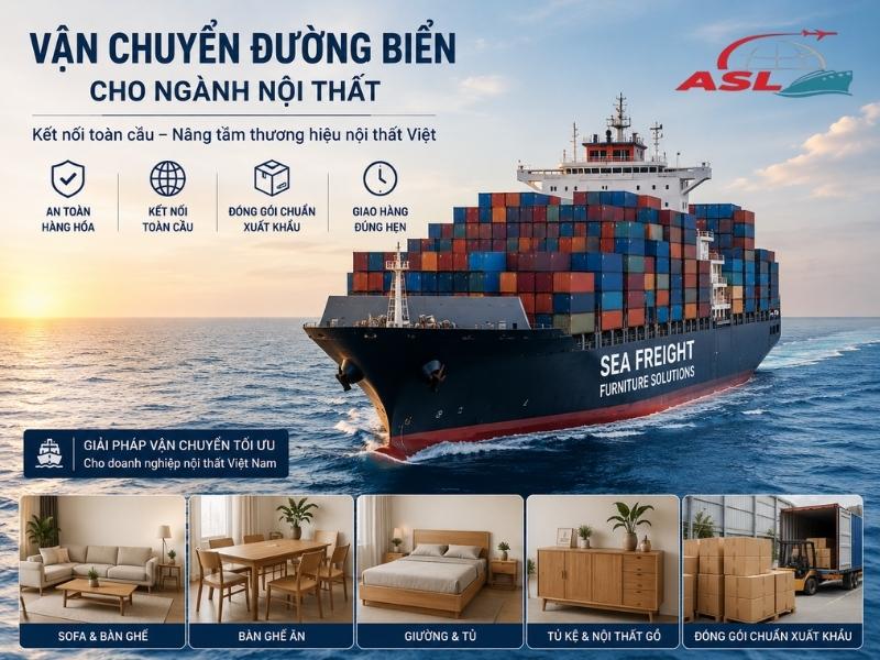 Dịch vụ vận chuyển đường biển cho ngành nội thất đáp ứng hàng cồng kềnh