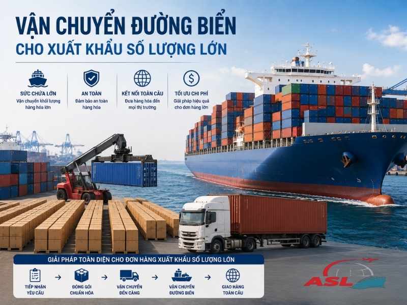 Dịch vụ vận chuyển đường biển cho doanh nghiệp xuất khẩu số lượng lớn.
