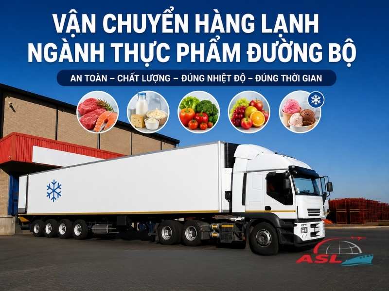Giải pháp vận chuyển hàng lạnh ngành thực phẩm bằng đường bộ giữ nhiệt ổn định.