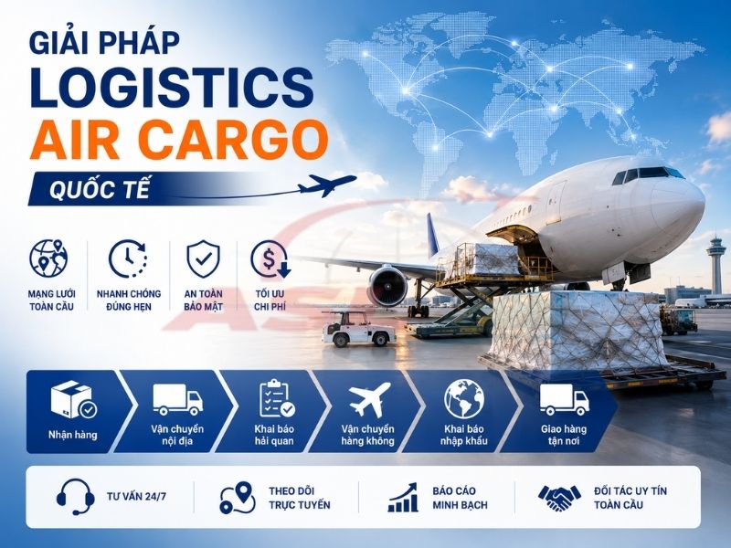 Giải pháp vận tải hàng không quốc tế dành cho doanh nghiệp cần giao hàng nhanh và ổn định.