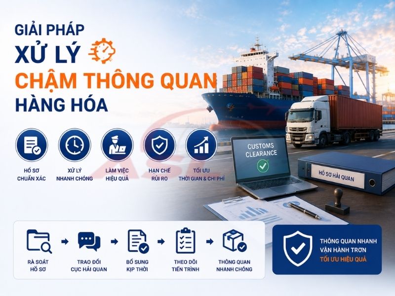 Giải pháp xử lý tình trạng chậm thông quan và giảm rủi ro phát sinh chi phí lưu kho bãi.