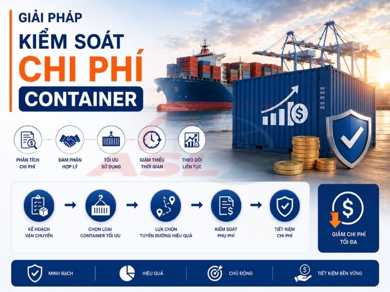 Hướng dẫn kiểm soát chi phí container và hạn chế phát sinh trong logistics quốc tế.