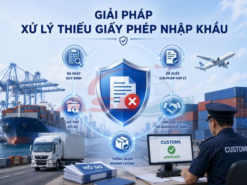 Hướng dẫn xử lý khi hàng hóa thiếu giấy phép nhập khẩu và các thủ tục liên quan.