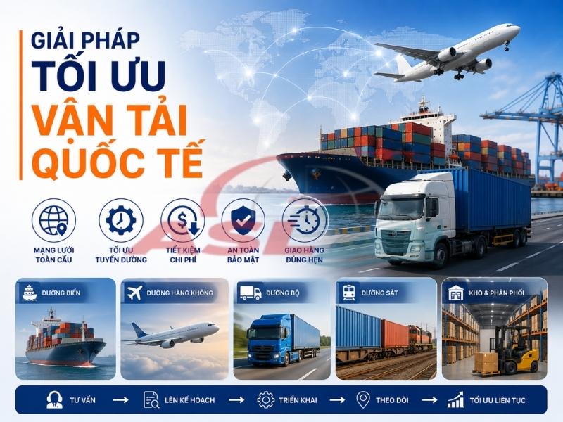 Giải pháp tối ưu vận tải quốc tế giúp doanh nghiệp giảm chi phí và nâng cao hiệu quả logistics.