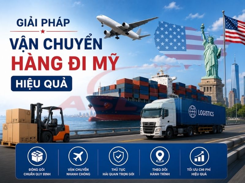 Giải pháp vận chuyển hàng hóa đi Mỹ tối ưu chi phí và đảm bảo tiến độ giao hàng quốc tế.