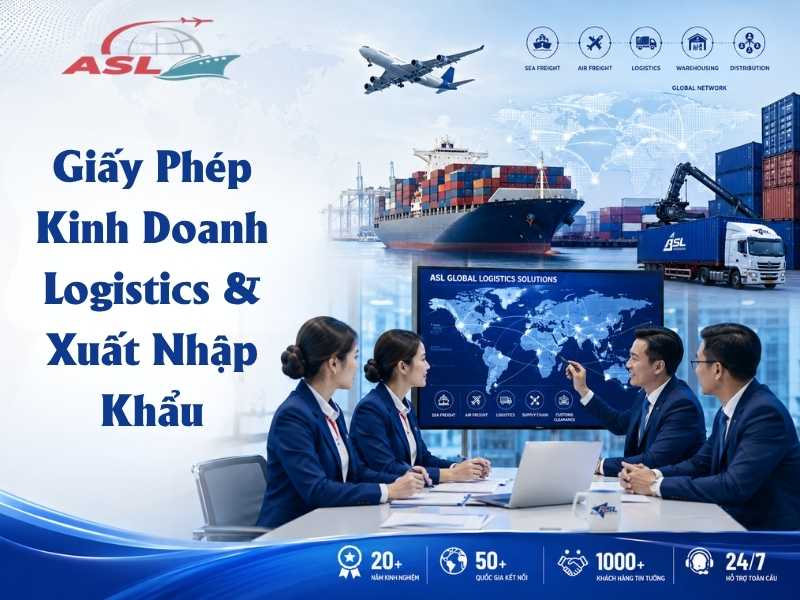 Thông tin giấy phép kinh doanh logistics và xuất nhập khẩu của ASL Việt Nam.
