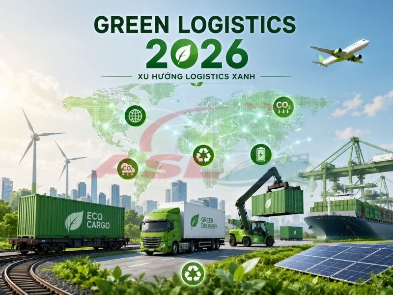 Logistics xanh đang trở thành xu hướng toàn cầu trong vận tải và chuỗi cung ứng năm 2026.