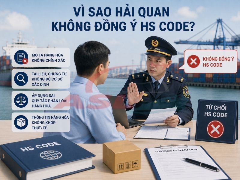 Các nguyên nhân khiến hải quan bác HS Code khai báo và cách giải trình hiệu quả.