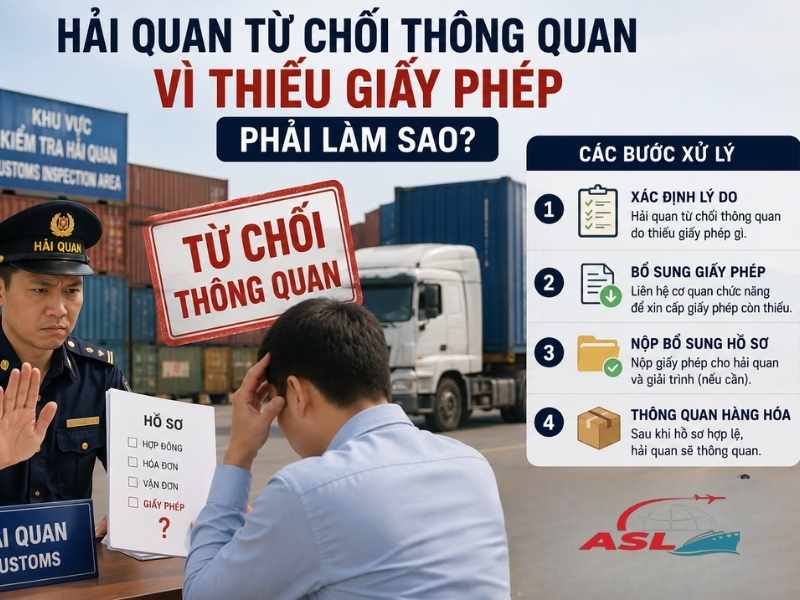 Hướng dẫn xử lý khi hải quan từ chối thông quan do thiếu giấy phép và các bước bổ sung hồ sơ nhanh chóng