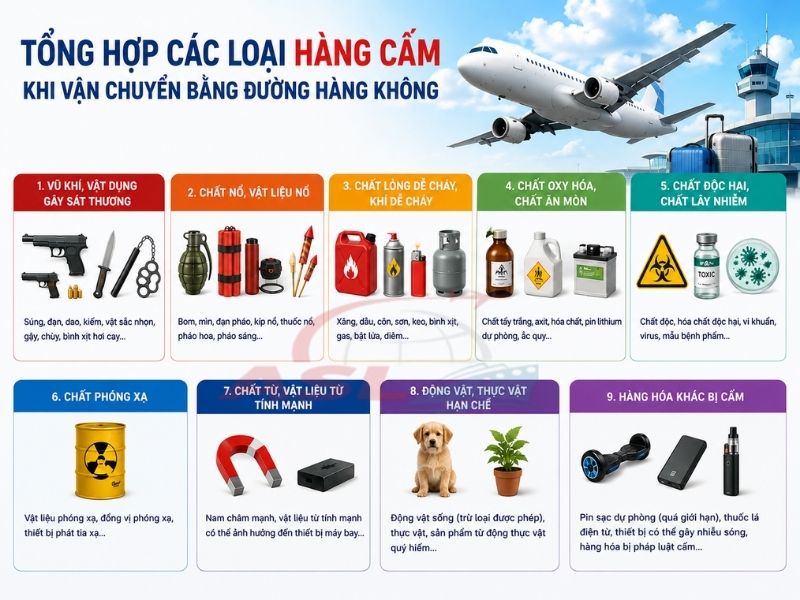 Tổng hợp các loại hàng cấm khi vận chuyển bằng đường hàng không để hiểu rõ hơn.