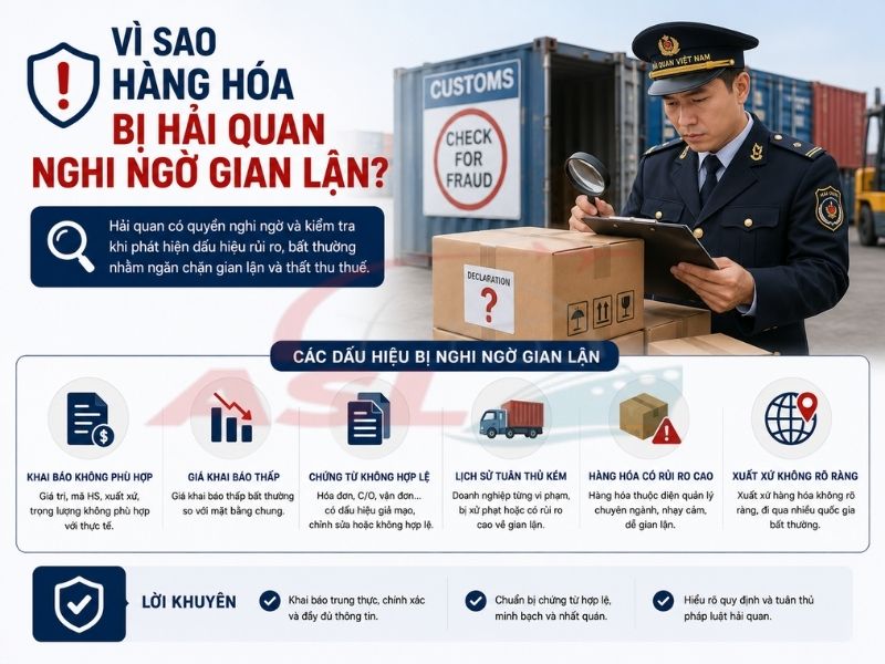 Các nguyên nhân khiến hàng hóa bị nghi ngờ gian lận thương mại và cách doanh nghiệp xử lý đúng quy định.
