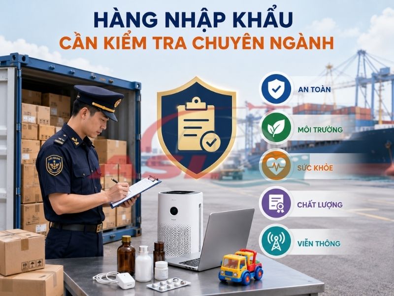 Danh sách hàng hóa cần kiểm tra chuyên ngành và các thủ tục doanh nghiệp cần lưu ý khi nhập khẩu.