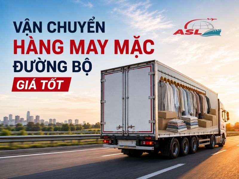 Vận chuyển hàng may mặc bằng đường bộ tiết kiệm chi phí, phù hợp doanh nghiệp xuất khẩu.