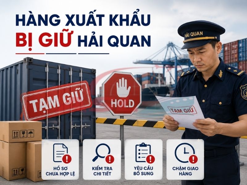 Nguyên nhân hàng xuất khẩu bị giữ hải quan và hướng xử lý giúp doanh nghiệp giảm chậm trễ giao hàng.