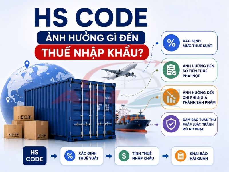 HS Code ảnh hưởng thế nào đến thuế nhập khẩu, VAT và chính sách quản lý hàng hóa.
