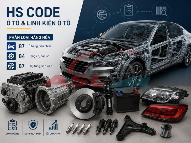 Tổng hợp HS Code ô tô và linh kiện ô tô phổ biến theo biểu thuế mới nhất.